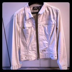 Harley Davidson cropped biker style jacket.